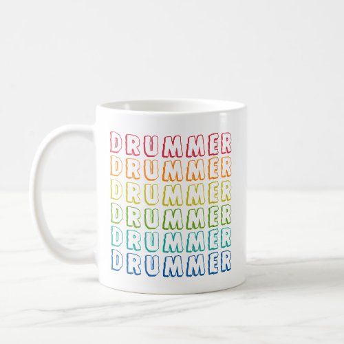 Drummer Retro Vintage Sunset Text Coffee Mug