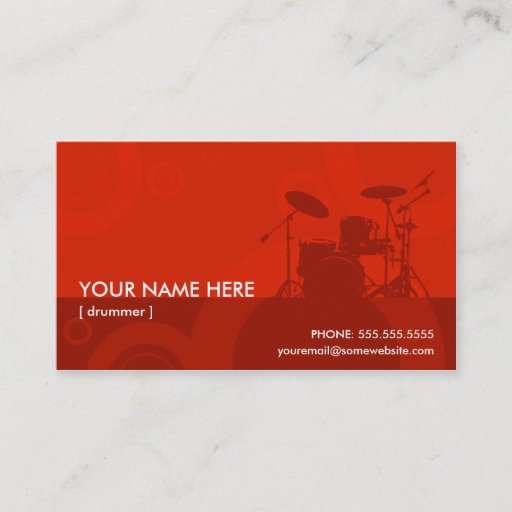Customizable drummer rings business cards