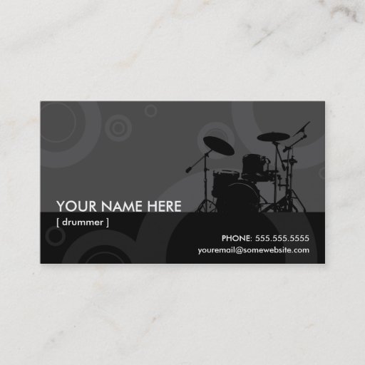 Customizable drummer rings business card template