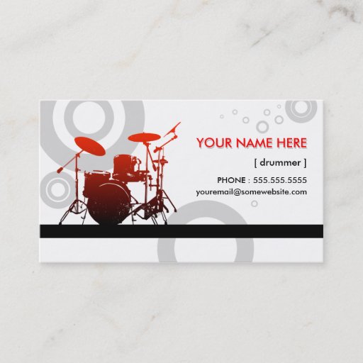 Customizable drummer rings business card template