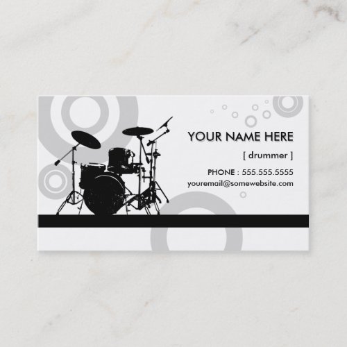 drummer rings business card template