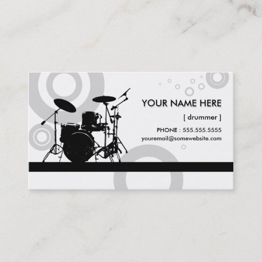 Customizable drummer rings business card template