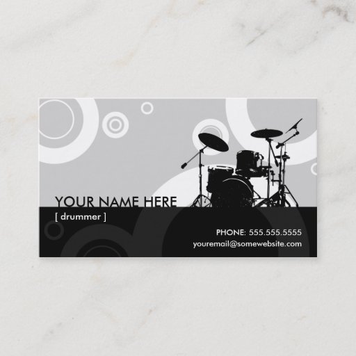 Customizable drummer rings business card templates
