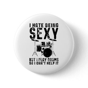 Drummer Sayings | Drummer Drums Gift Button