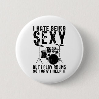 Drummer Sayings | Drummer Drums Gift Button