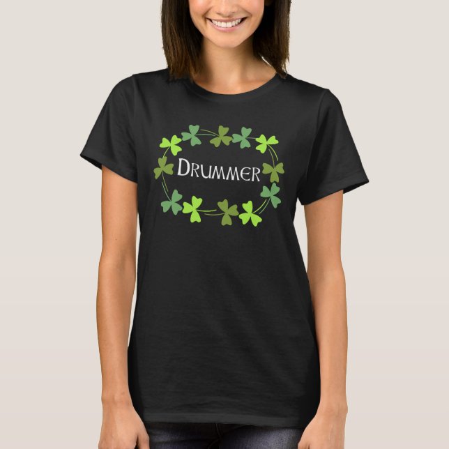Drummer Shamrock Oval T-Shirt (Front)