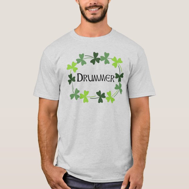 Drummer Shamrock Oval T-Shirt (Front)