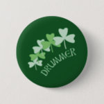 Drummer Shamrocks Outlined Green