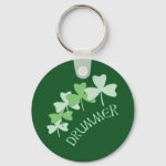 Drummer Shamrocks Outlined Green