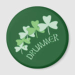 Drummer Shamrocks Outlined Green