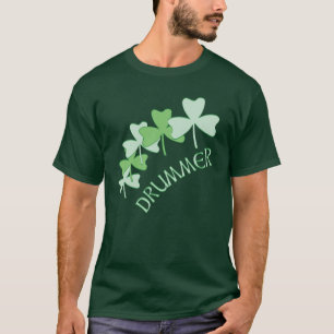 Drummer Shamrocks Outlined T-Shirt