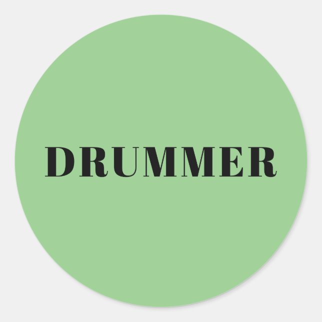 Drummer sheet of green stickers (Front)