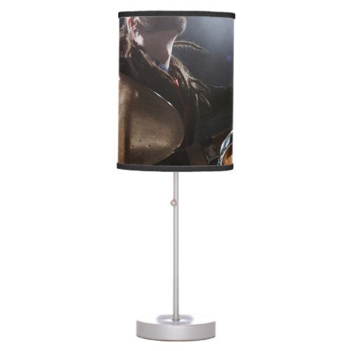 Drummer silhouette dark stage setting table lamp