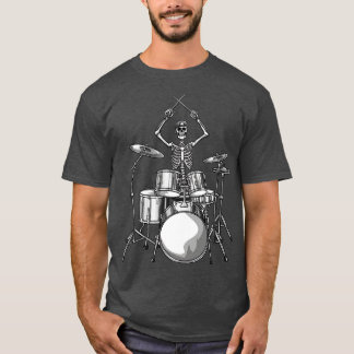 Drummer Skeleton Drumming T-Shirt
