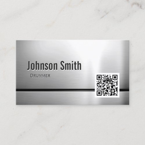 Drummer - Stainless Steel QR Code Business Card