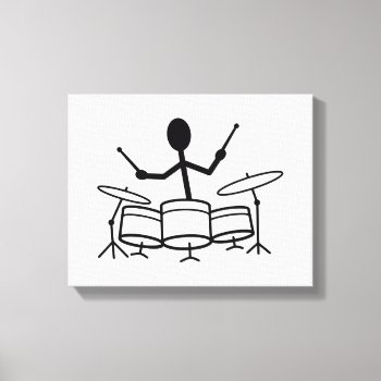Drummer Stick Figure Canvas Print by warrior_woman at Zazzle