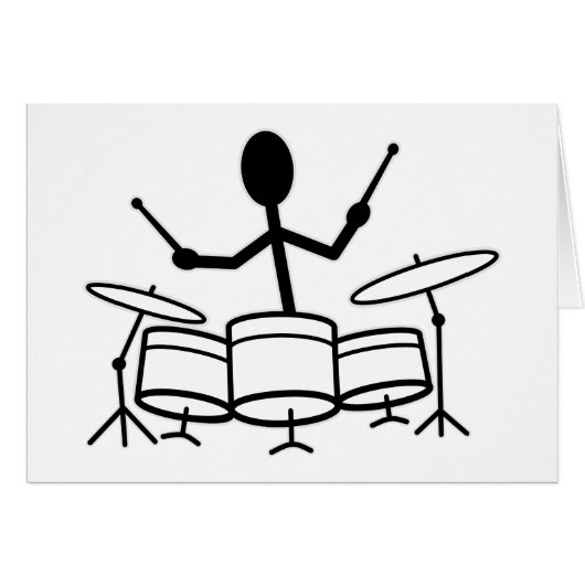 Drummer Stick Figure Cards (Front Horizontal)