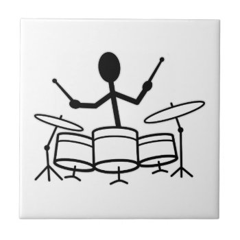 Drummer Stick Figure Ceramic Tile by warrior_woman at Zazzle