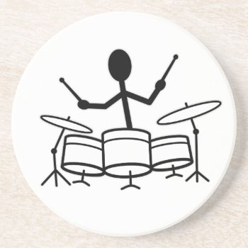 Drummer Stick Figure Coaster by warrior_woman at Zazzle