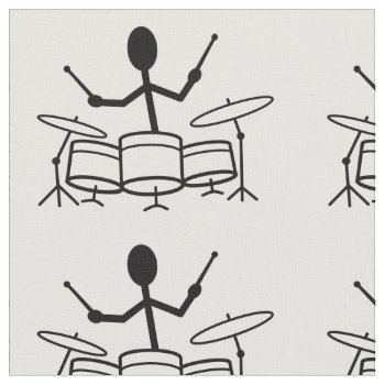 Drummer Stick Figure Fabric by warrior_woman at Zazzle