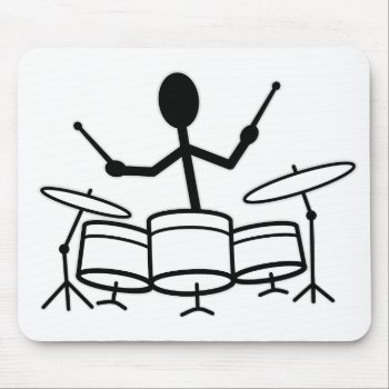 Drummer Stick Figure Mouse Pad by warrior_woman at Zazzle