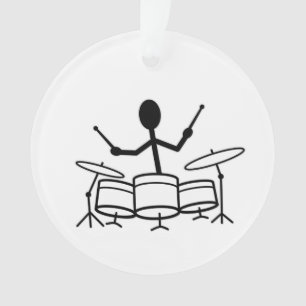 Drummer Stick Figure Ornament
