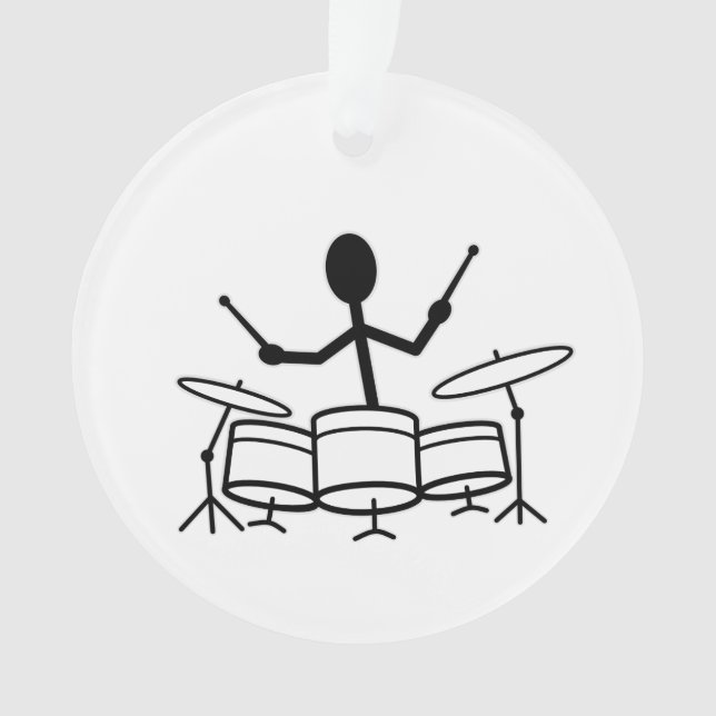 Drummer Stick Figure Ornament (Front)