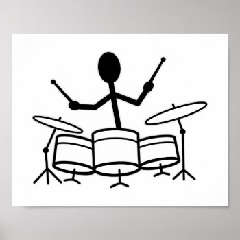 Drummer Stick Figure Poster by warrior_woman at Zazzle