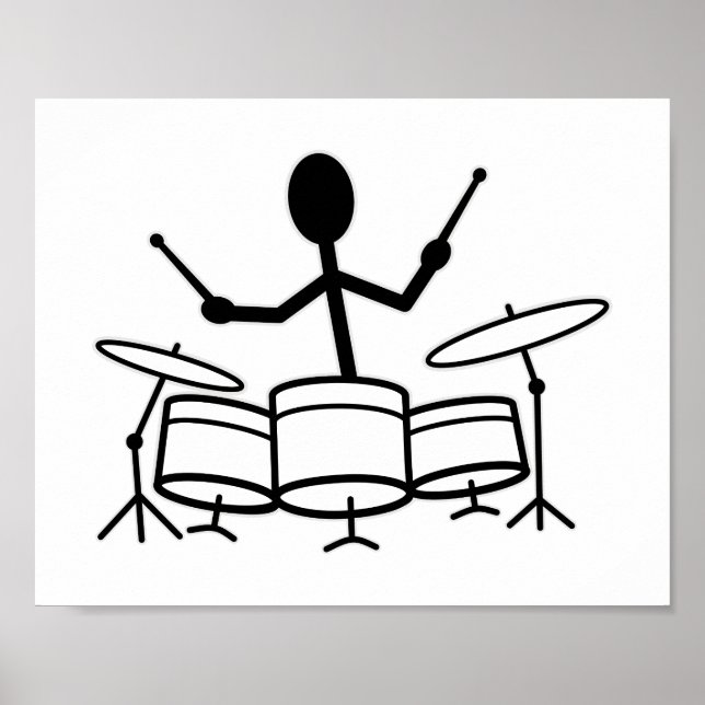 Drummer Stick Figure Poster (Front)