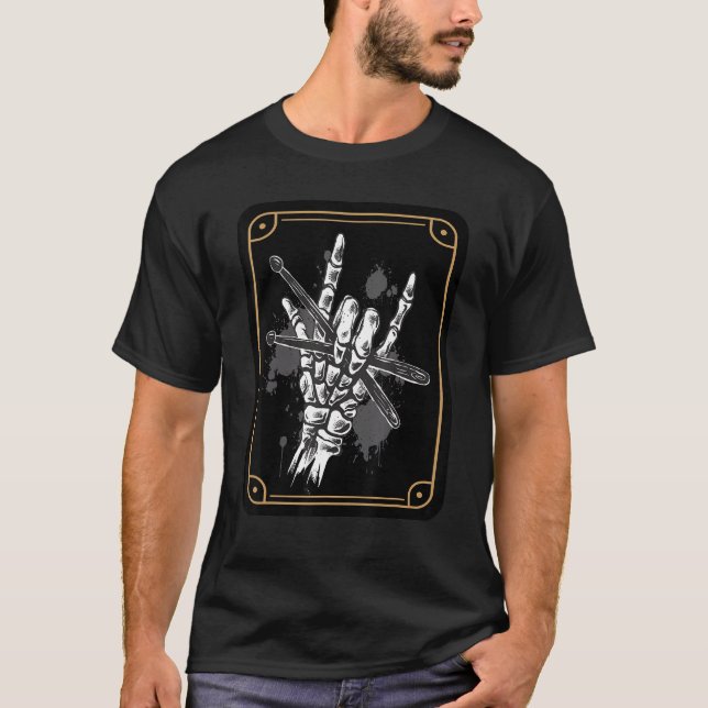 Drummer Tarot Card Soothsayer Drums  Occult Mystic T-Shirt (Front)