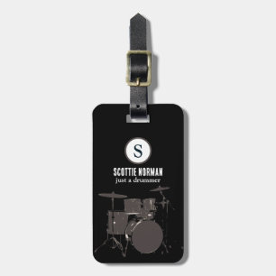 Drummer Travel Modern Black Luggage Tag