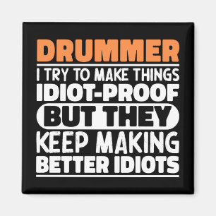 Drummer Try To Make Things Band Musician Dad Gift Magnet