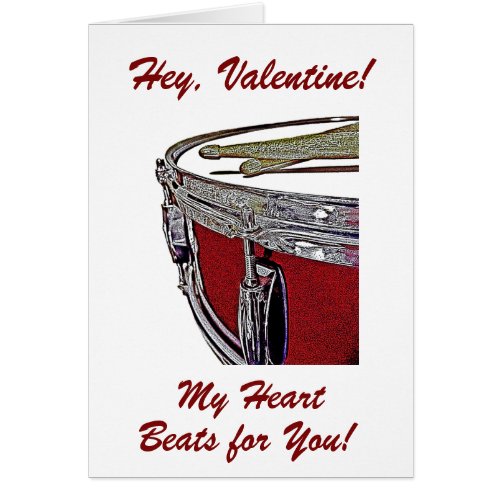 Drummer Valentine Card Snare Drum Valentine