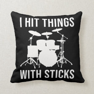 Drummer Vintage Drumset Funny Drummers Drumming Throw Pillow