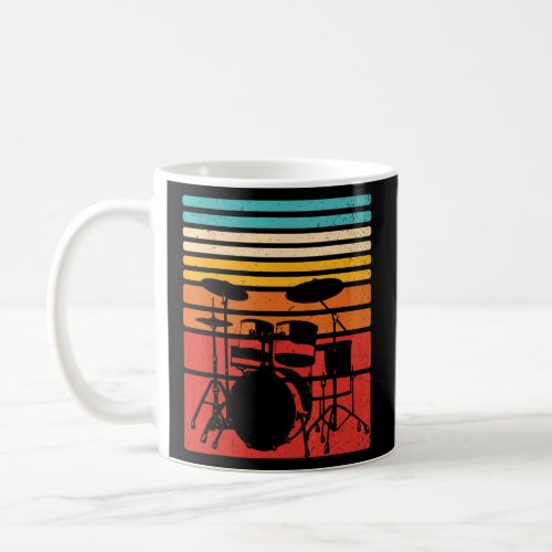 Drummer Vintage Percussion Music Lover Retro Drum  Coffee Mug
