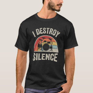 Drummer Vintage Retro I Destroy Silence Percussion T-Shirt