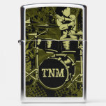Drummer With Your Initials Zippo Lighter at Zazzle