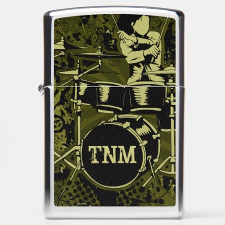 Drummer With Your Initials Zippo Lighter