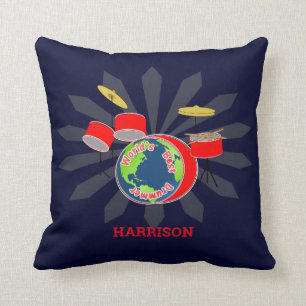 Drummer Worlds Best Funny  Personalized Throw Pillow