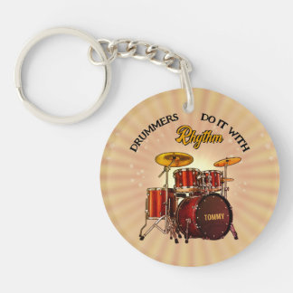 Drummers do it with Rhythm cust. Acrylic Keychain