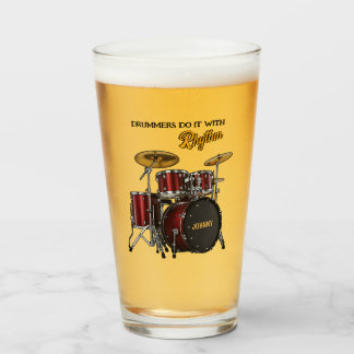 Drummers do it with Rhythm (customizable)  Glass
