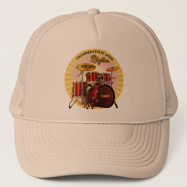Drummers do it with Rhythm (customizable) Hat (Front)