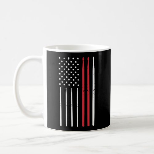 Drummers Drum Sticks Usa American Flag Gift For Mu Coffee Mug