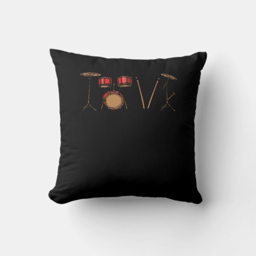 Drummers Drumming Drum Love Drums Marching Band Mu Throw Pillow