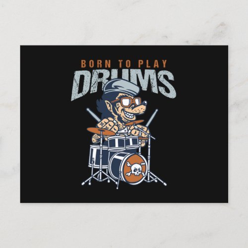 Drummers Drumming Musician Gift Born To Play Drums Postcard