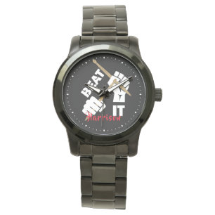 Drummers Funny Beat It Music Personalized Watch