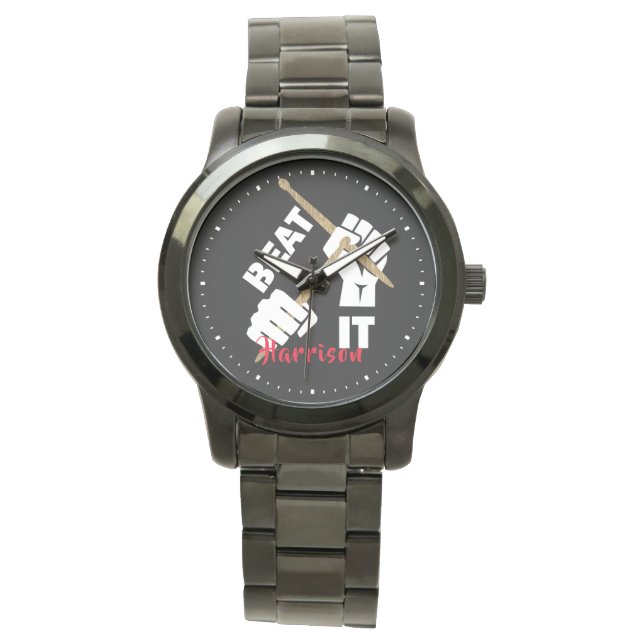 Drummers Funny Beat It Music Personalized Watch (Front)