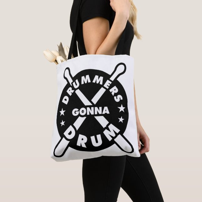 Drummers Gonna Drum Tote Bag (Close Up)