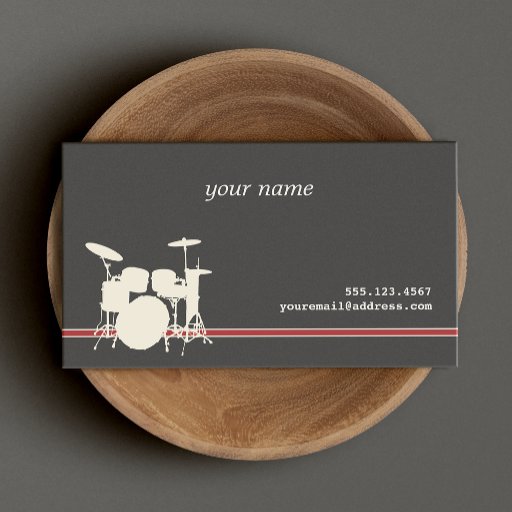 Customizable Drummer's Business Card