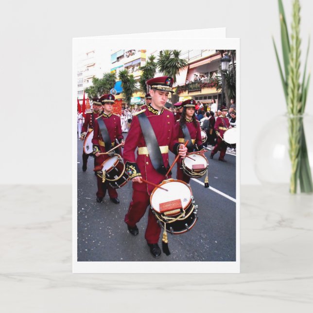 Drummers on Palm Sunday, Marbella Holiday Card (Front)